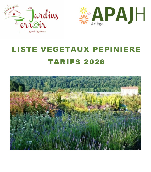 Listing des Végétaux Pépinière