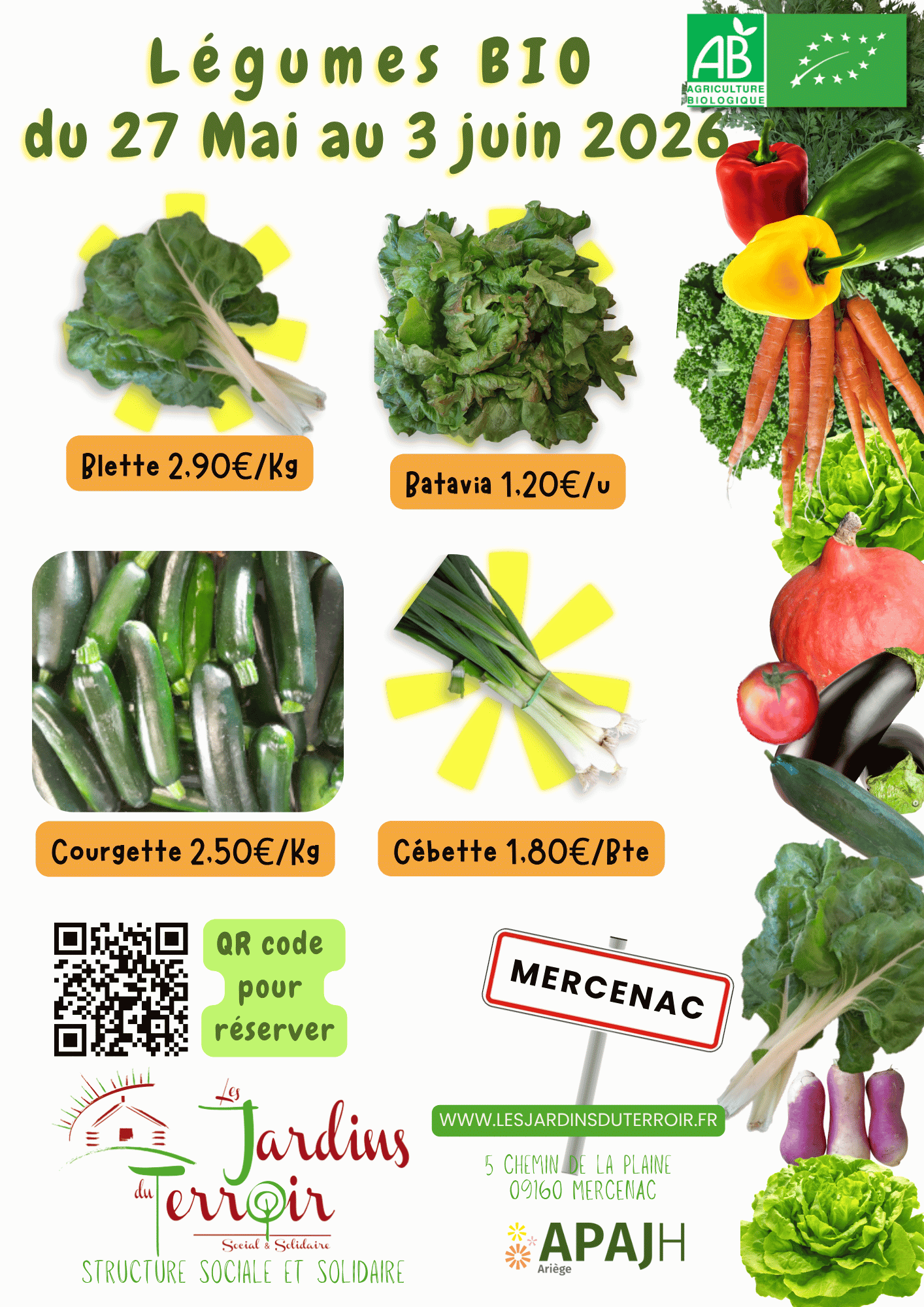 Disponible des légumes de la semaine