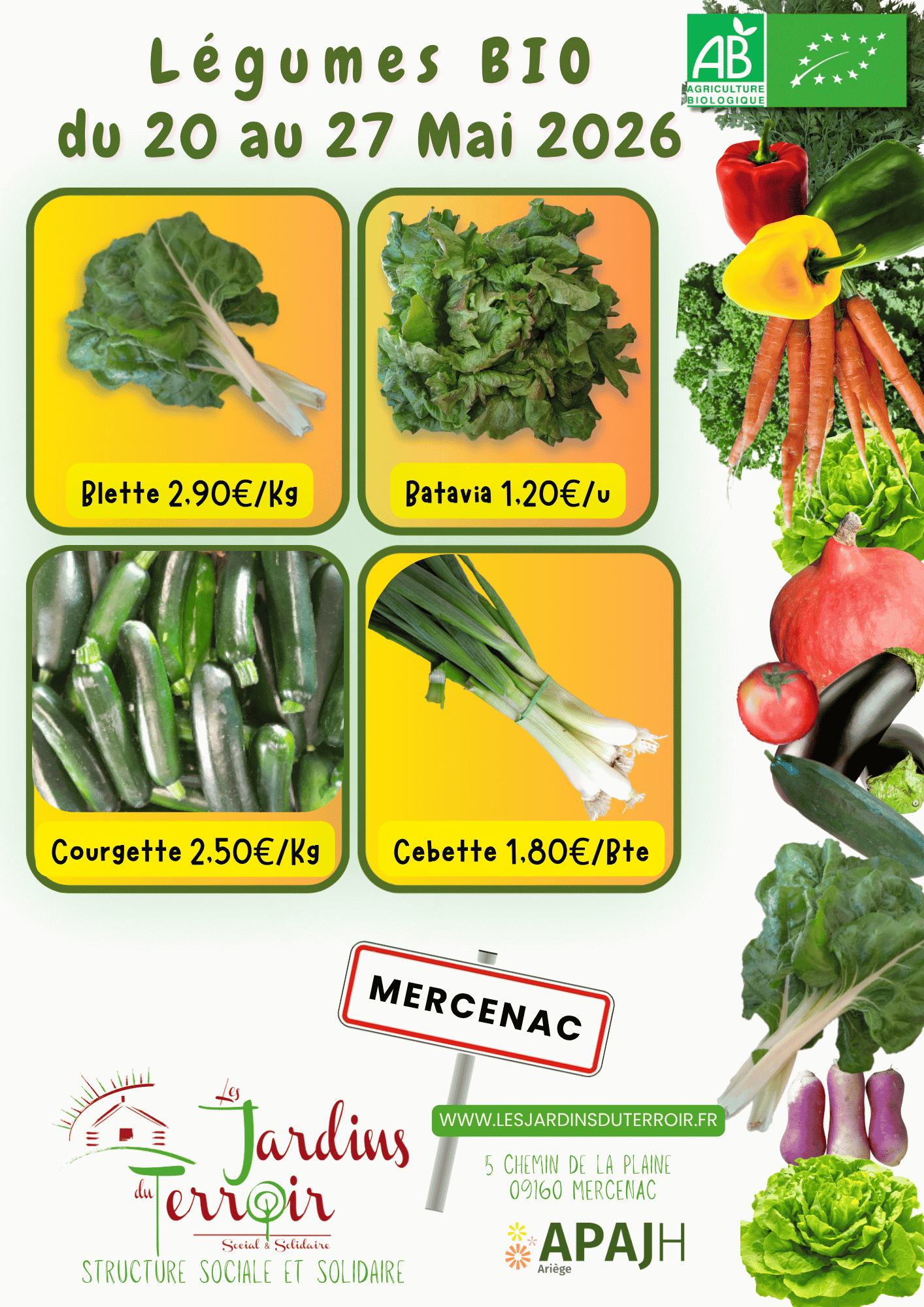 Disponible des légumes de la semaine