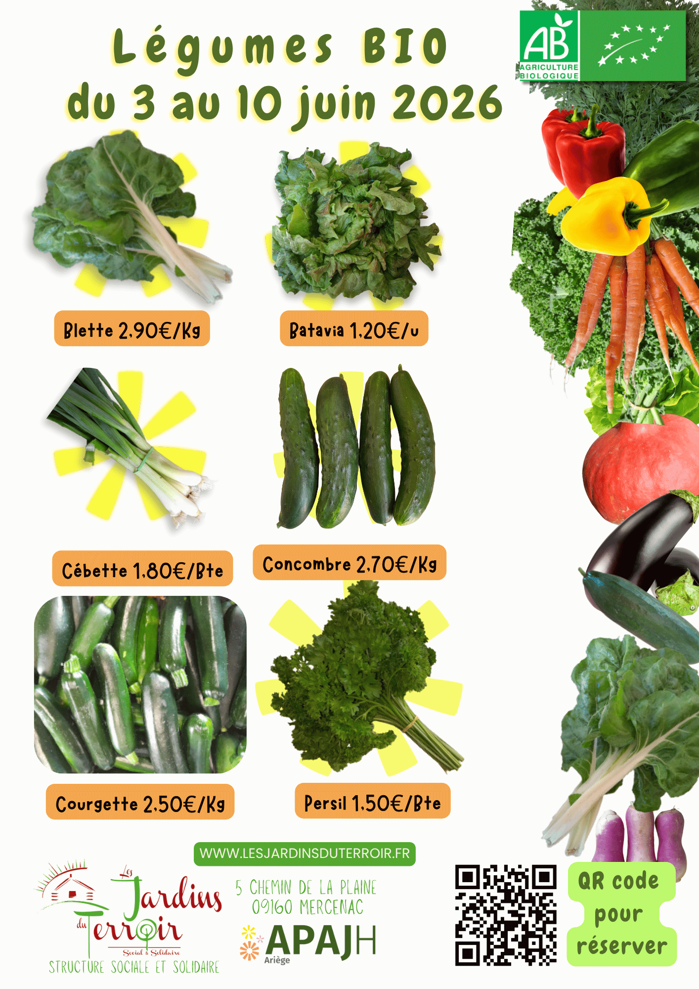 Disponible des légumes de la semaine