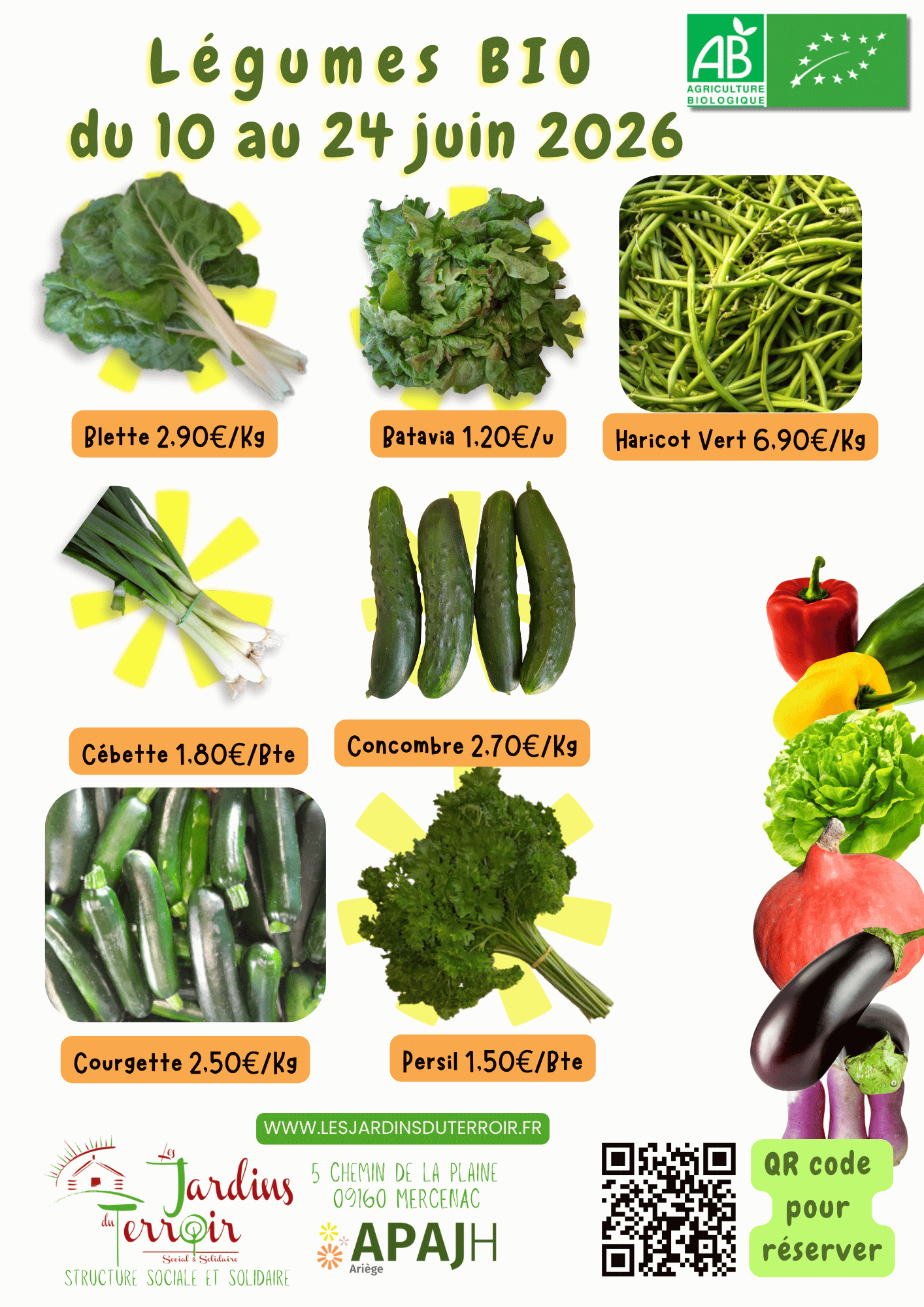 Disponible des légumes de la semaine